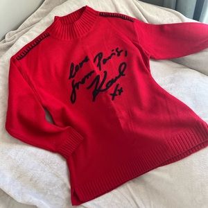 Karl Lagerfeld Red Paris Sweater